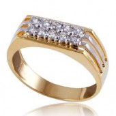 Beautifully Crafted Diamond Mens Ring with Certified Diamonds in 18k Yellow Gold - GR0046P